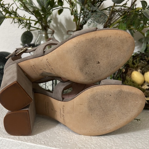 Kate Spade Llemi Caged Block Heel Gray Suede Heels Size 6 Gladiator Pre-Owned - Picture 8 of 9